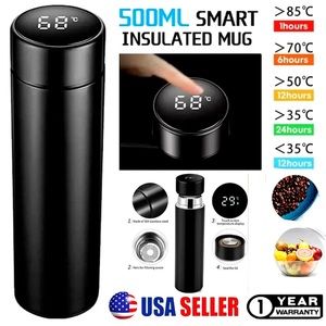 Stainless Steel Smart Thermos With Temperature Display Color Black